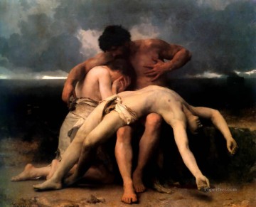 Nude Painting - The First Mourning William Adolphe Bouguereau nude